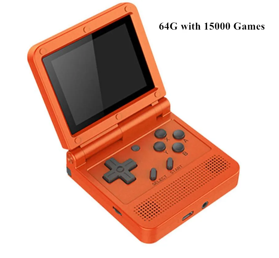 Hot V90 3.0 Inch Flip Handheld Game Console Open System 64 Bit PS1 FC GB Retro Video Games Player Mini Pocket Console Kids Gift 