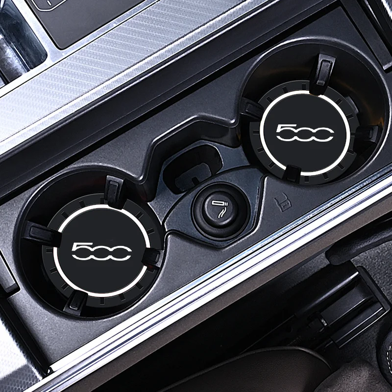 2pcs Car Cup Holder Anti Slip Insert Coaster Pads For Fiat 500 500C 2012 500X 500L Abarth 695