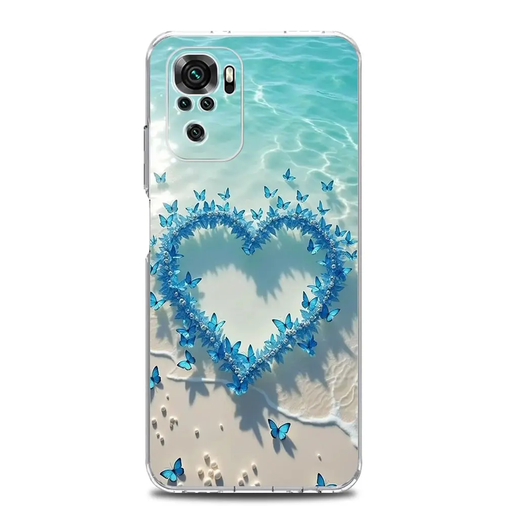 Blue Butterfly Ocean Waves Soft TPU Phone Case