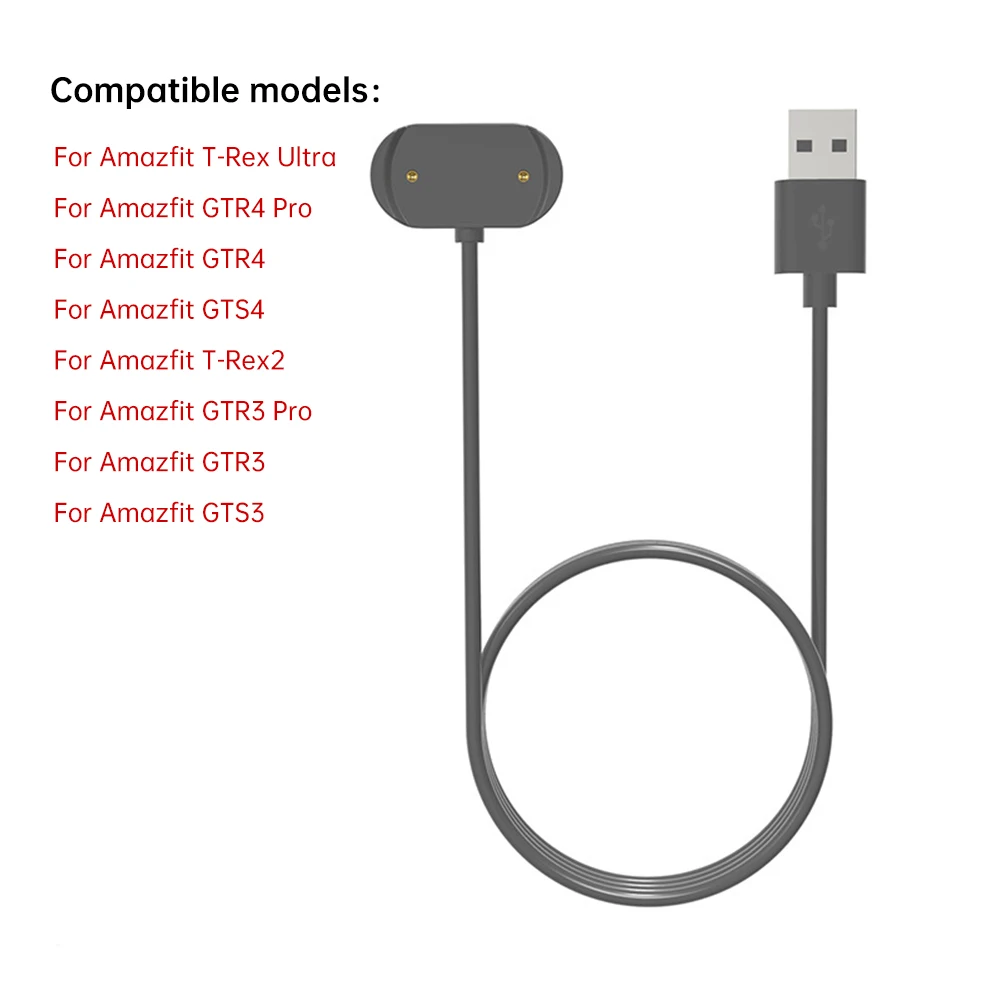 Desktop Stand Charger USB Charging Cable Dock Charger Adapter for Amazfit  GTR mini GTS 4Pro 3Pro 4 3 2e 4mini T-rex 2 Pro Ultra