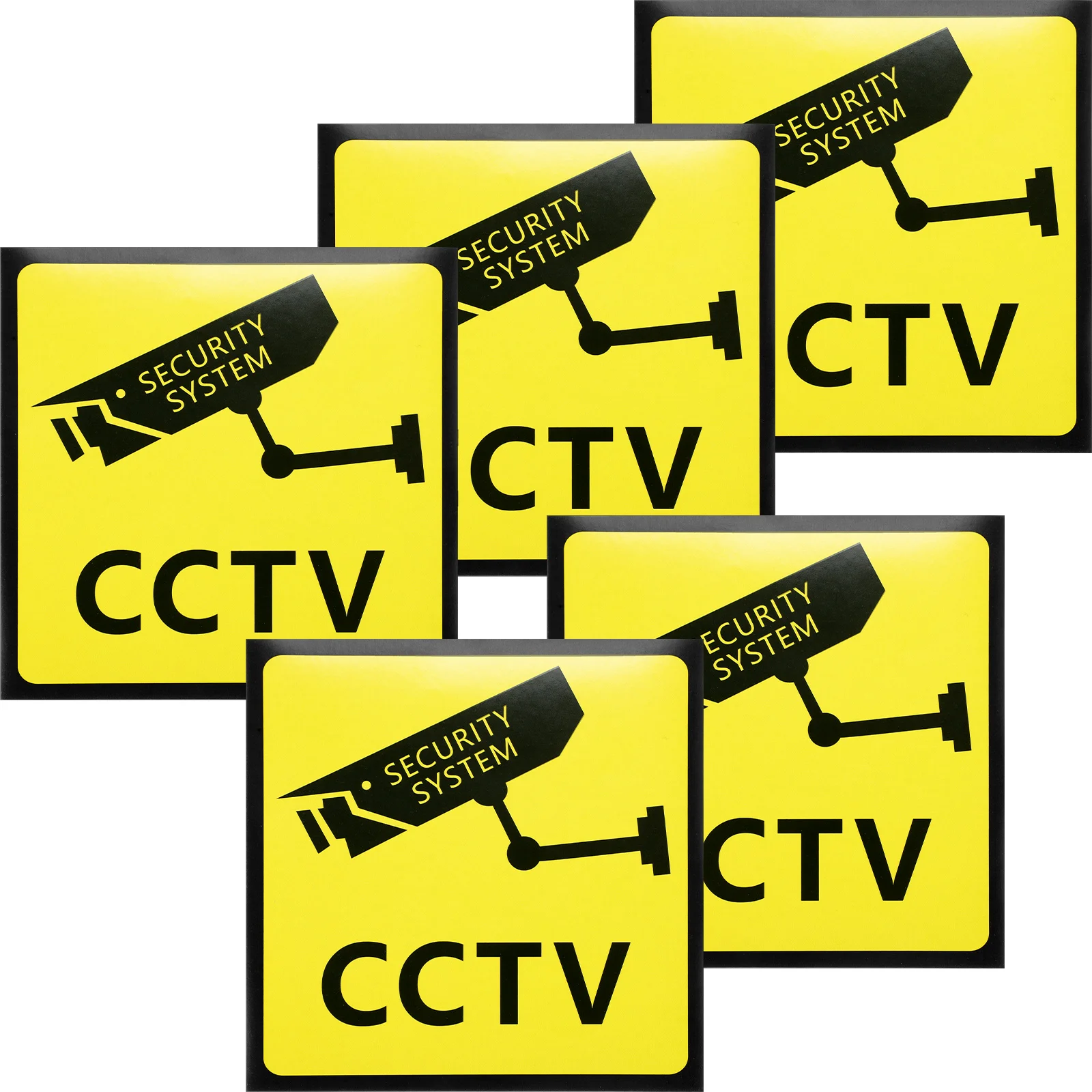 5 Pcs Monitoring Warning Stickers Strong Adhesion Signs Camera Watching Window High-definition Security Business Cctv Alarm for