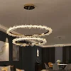 Nordic Luxury Led Crystal Ring Chandeliers for Living Dining Room Modern Minimalism Crystal Pendant Light Hanging Chandelier 5