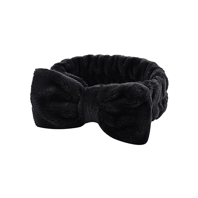Makeup Headband Puffy Sponge Spa Head Bands for Women Girls Washing Face Skincare Yoga Facial Mask Sports Hairbands Headwear - B-Black