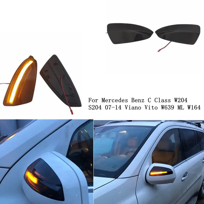 

LED Dynamic Turn Signal Light Side Mirror Indicator Blinker For Mercedes Benz C Class W204 S204 07-14 Viano Vito W639 ML W164