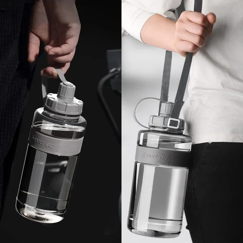 2L/1.5L/1L/0.6L Large Capacity School Gym Sports Drinking Bottles Big Water Bottle with Straw BPA Free Fitness