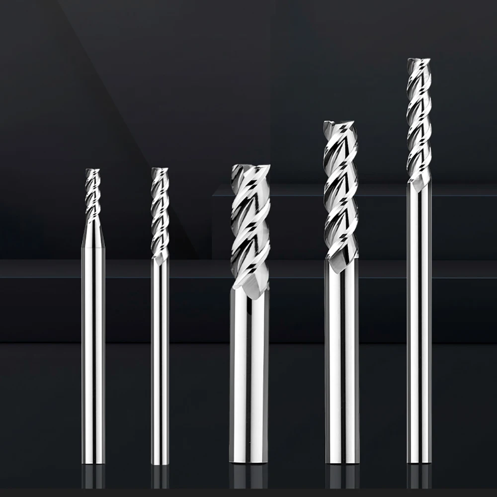 

Carbide Milling Cutter Holder For Aluminum CNC Center Machining Milling Tools Tungsten Steel 3 Flutes Flat End Mills