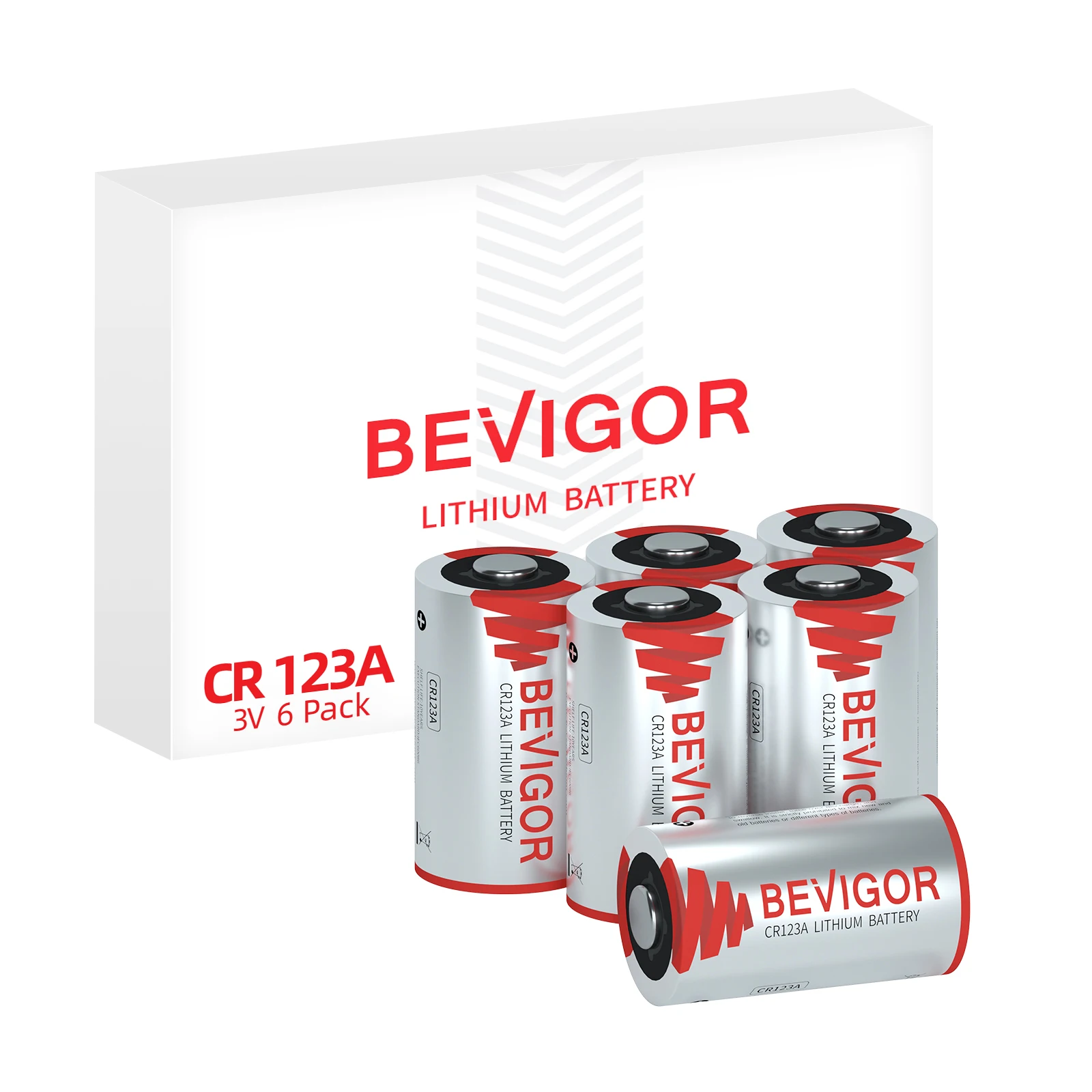 BEVIGOR CR123A 3V סוללות ליתיום 6 יחידות 1500mAh סוללת תמונה ארוכה טווח 3 וולט 123 סוללה עבור מכשיר אבטחה לפנס