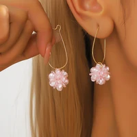 2PC Women's Fashion Trend DIY Pearl Petal Ball Earrings Outdoor Travel Carnival Banquet Party Holiday Dressing Gifts - Image 6