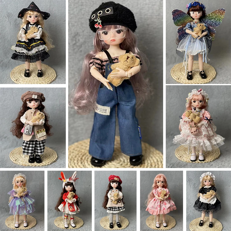 16cm BJD Doll 12 Pouces 13 Articulations Mobiles Rotule Poupée DIY Jouets avec Vêtements et