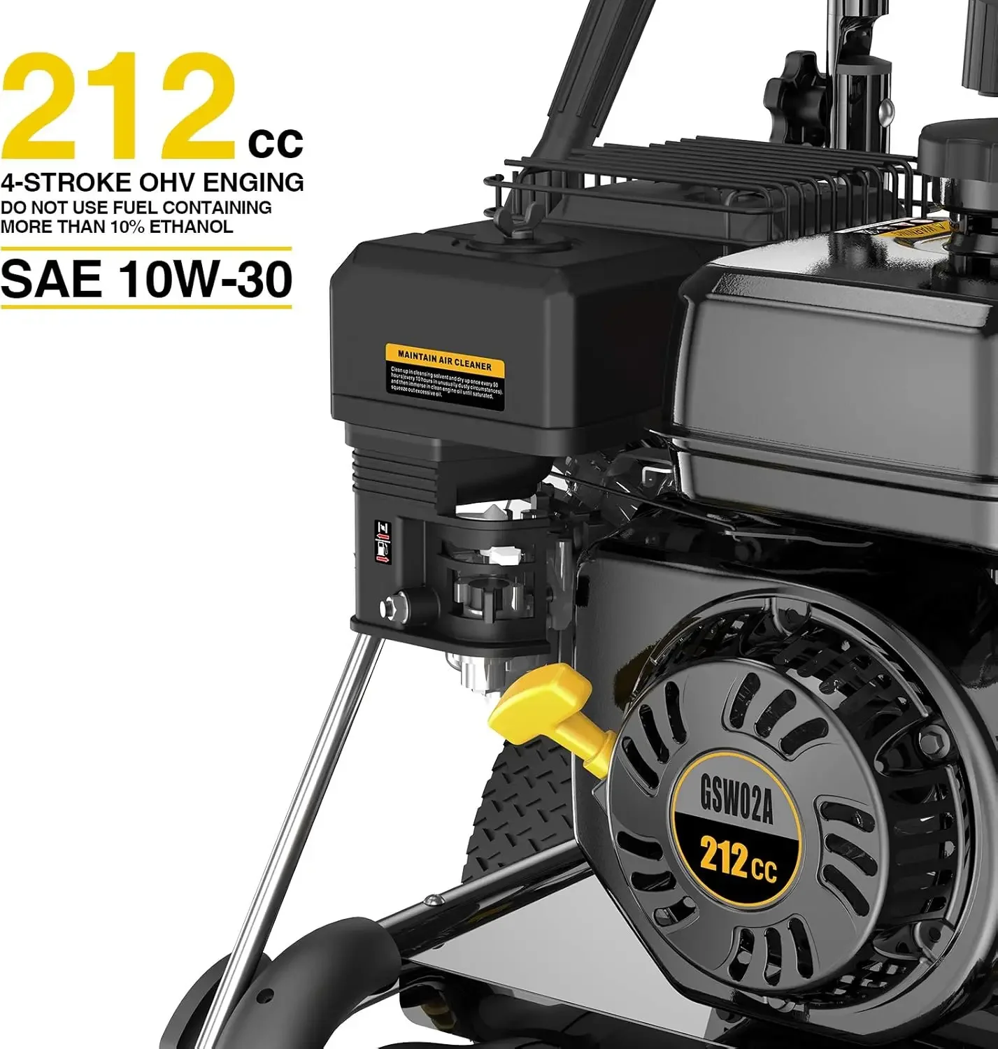 3500 PSI Gas Pressure Washer 2.6 GPM 30Ft Pressure Hose&Soap Tank 5 Nozzles
