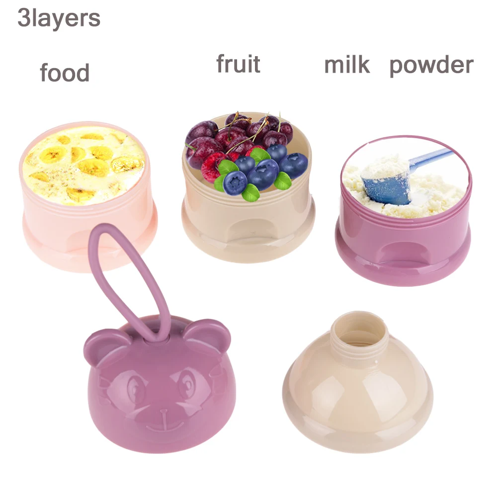 Three layer side door milk powder box Baby Feeding Portable Newborn Milk Container Infant Kids Formula Milk Powder storage