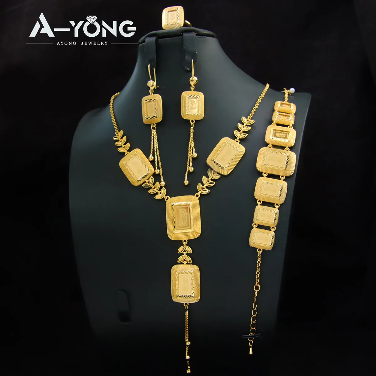 

AYONG New Dubai Wedding 4pcs Necklace Sets 21k Gold Plated Luxury Turkish Jewelry Set Arab Women Bridal Coins Chain Choker
