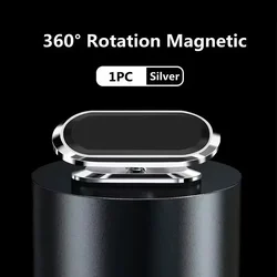 Magnetic Car Phone Holder - Universal Mobile Stand and Mount Bracket (Silver)