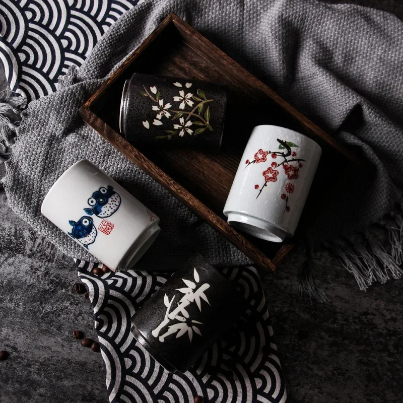 Japanese quaint and wind soup swallow cup retro tea set tea cup high temperature ceramic coffee ceramic coffee cup set