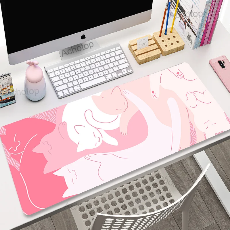 Charming Cat-Inspired Large Gaming Mouse Pad - Decorative Desk Mat & Computer Accessory