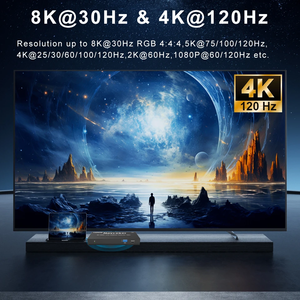 8K HDMI Extender 4K 120Hz HDMI 2.1 Extender Over UTP Cat6 RJ45 Cable 90 Meter HD