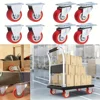 4-Pack PVC 1.97 "Heavy duty universal and directional casters, quiet red rotating wheels, trolley furniture items trolley 1