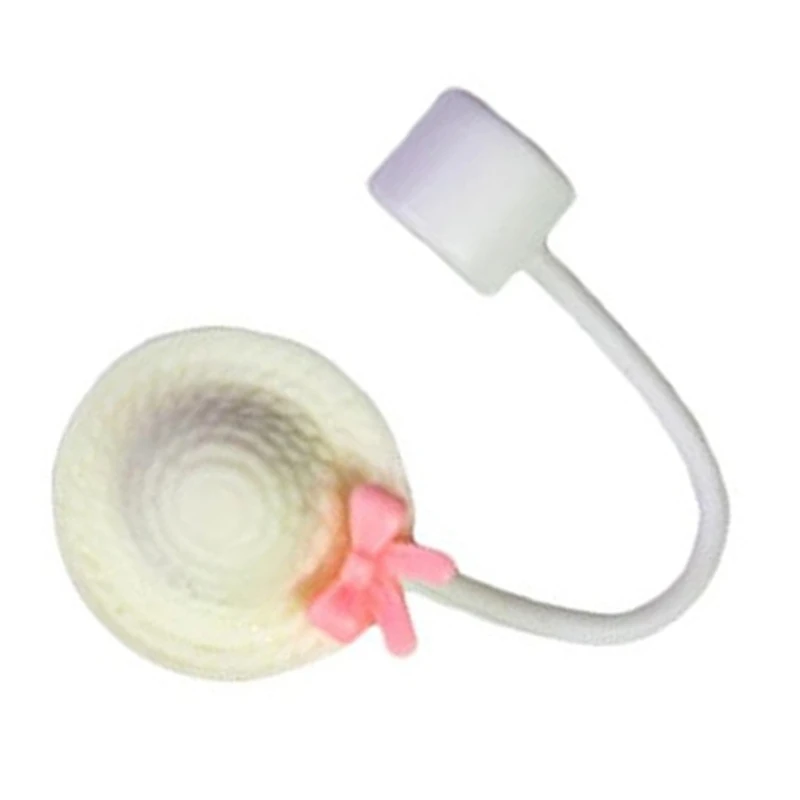 Reusable Silicone Straw Covers Caps Lovely Hat Straw Plug for Tumblers K2WE