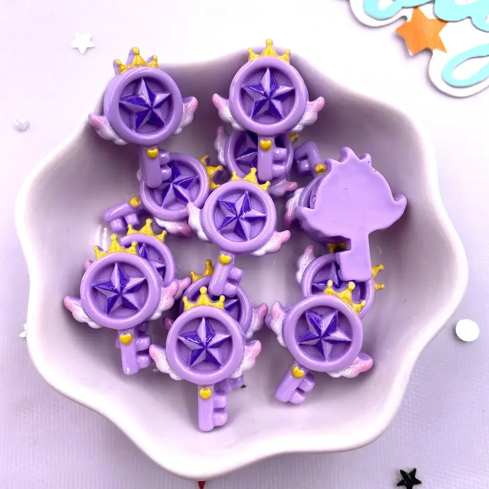 Resin Colorful Cartoon Love Magic Wand Flatback Stone Figurines DIY Hair Clip Scrapbook Decor Jewelry Crafts Accessories 20PCS