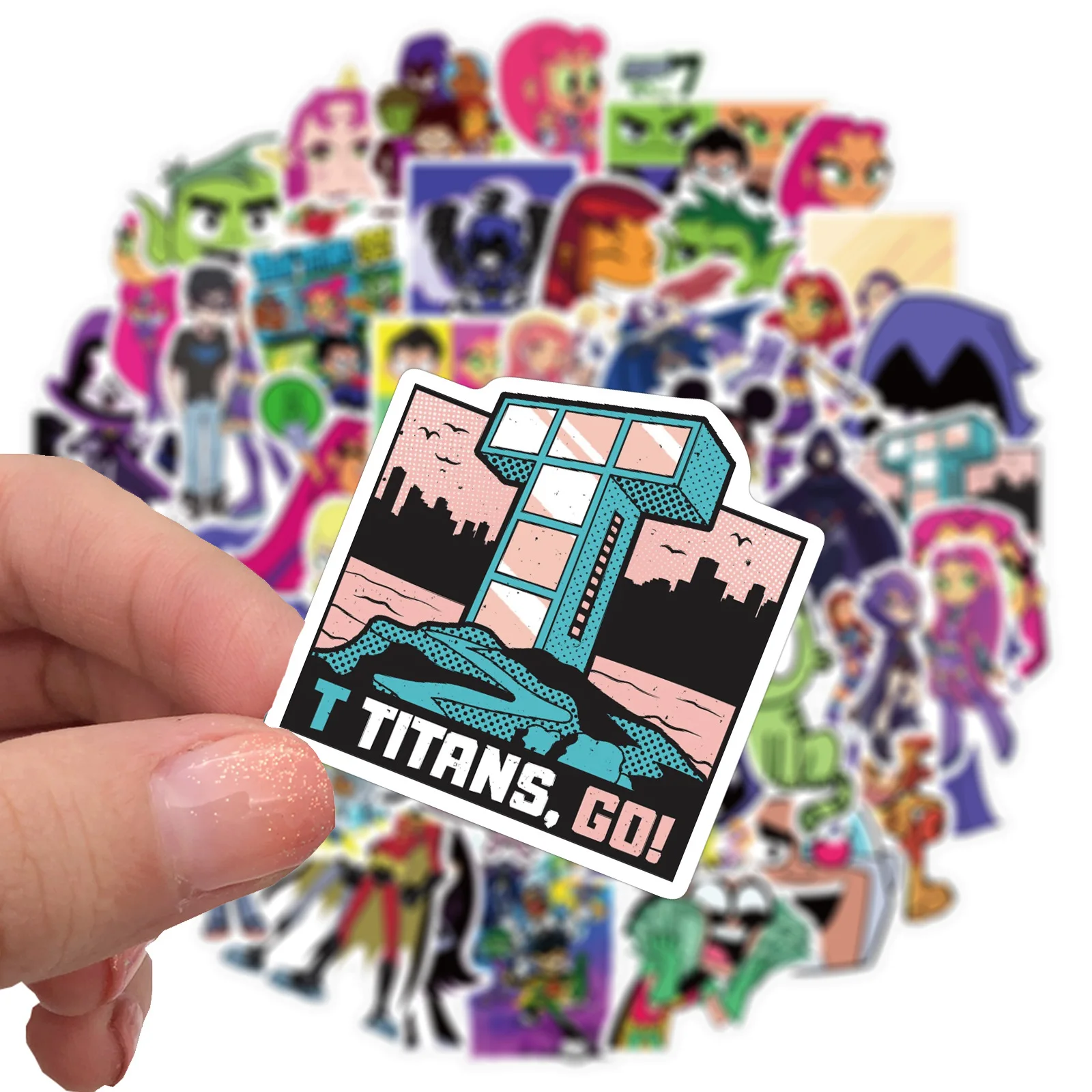 Teen Titans Graffiti Sticker Pack - 50pcs Waterproof Decorative Set