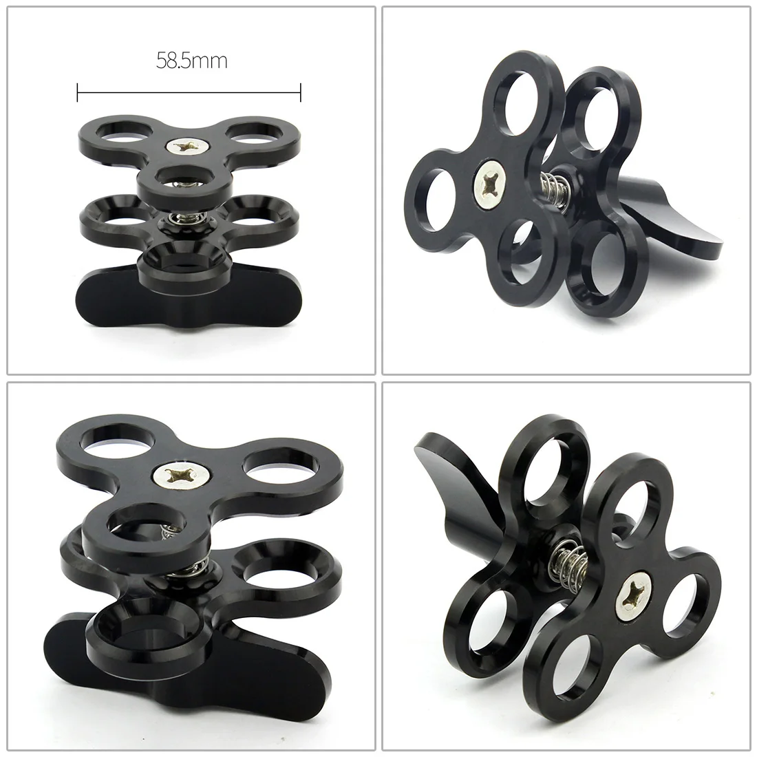 Schmetterlingsclip-Kugelkopfadapter Klemmhalterung Arm-Lichthalterung Tauchtablett-Kugelkopf-Verbindung für Gopro 13 OSMO Action 5Pro – Detail 3