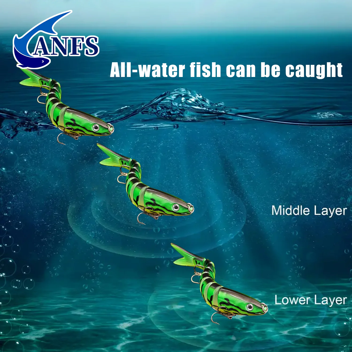 Lures swimming underwater
