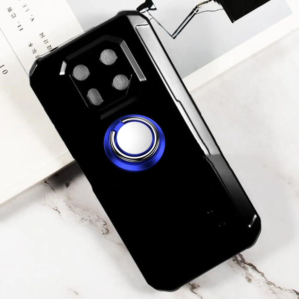 Rugged Back Ring Holder Bracket Phone Case with TPU Soft Silicone