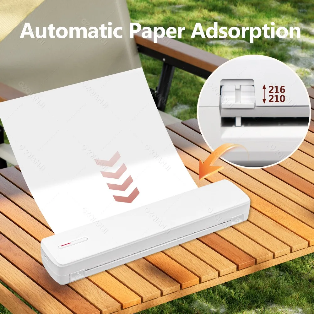 C80 Portable A4 Thermal Printer 210mm 216mm Mobile Bluetooth USB Photo Tattoo Stencil Printer Compatible with Phone,iPad & PC