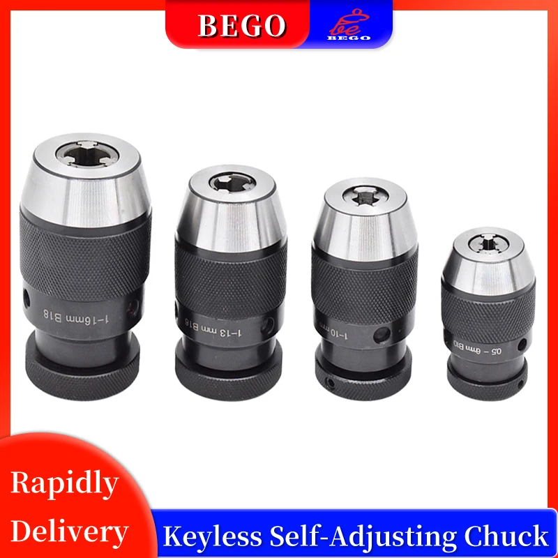 

Keyless Self-Adjusting Chuck B10 B12 B16 B18 B22 JT6 Conical Drill Chuck For Drilling Machine Clamp Range 0.5-6mm 1-10/13/16mm