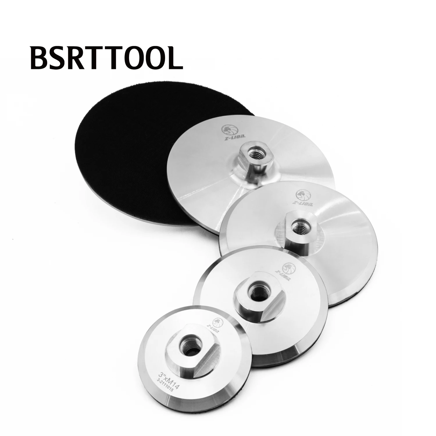 Bsrttool 3/4/5/6/7 Inch Aluminium Back Pad Voor Diamant Polijsten Pad Klittenband Adapter backer Houder Plaat