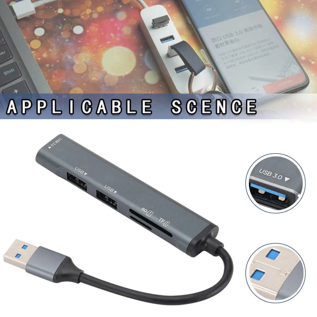 

1pc 5 in 1 Type-C Hub High Speed USB 3.0 Ports SD/TF Card Reader Portable Multi-port Expansion Adapter Computer Accessories