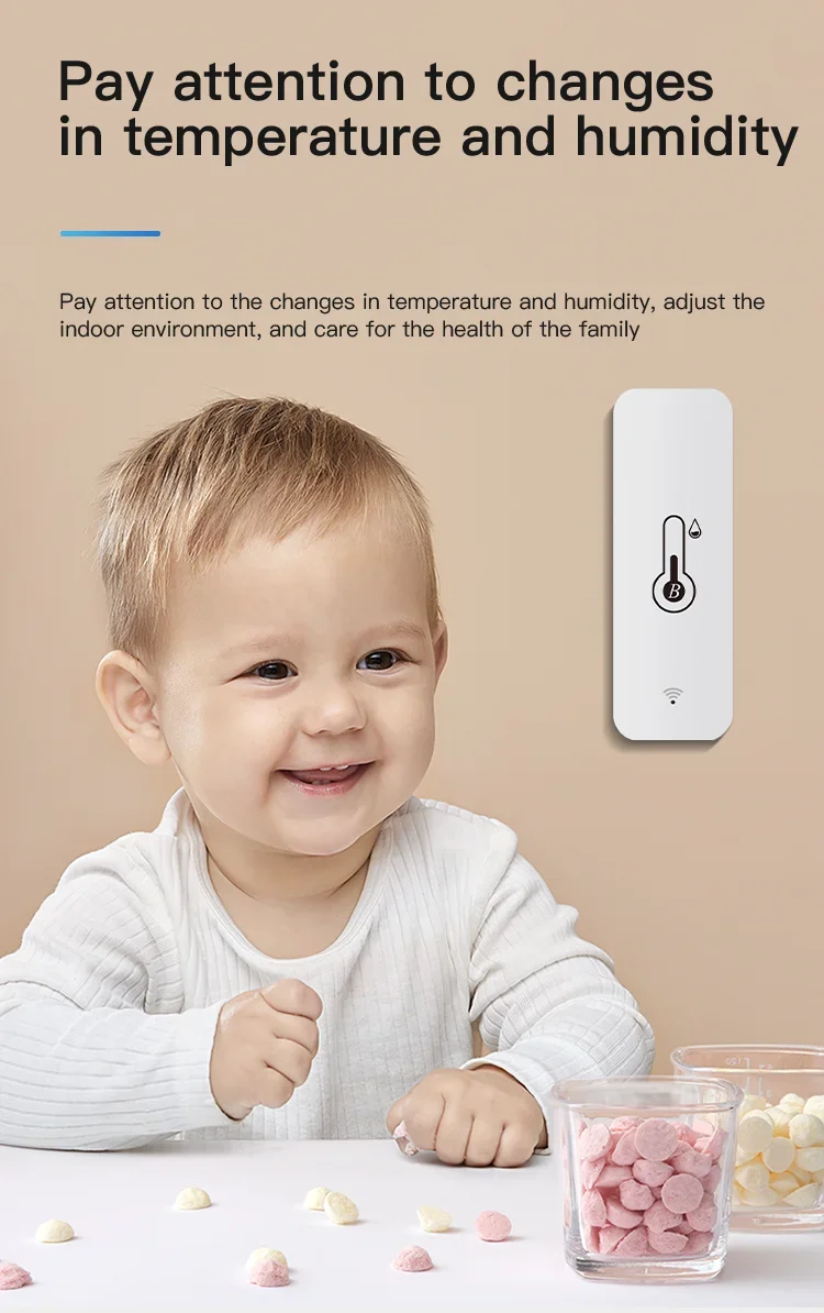 Description Picture 3 of itemTuya Bluetooth-Compatible Smart Temperature Humidity Sensor Mini 2024 New Upgrade  APP Remote Control Thermometer Hygrometer