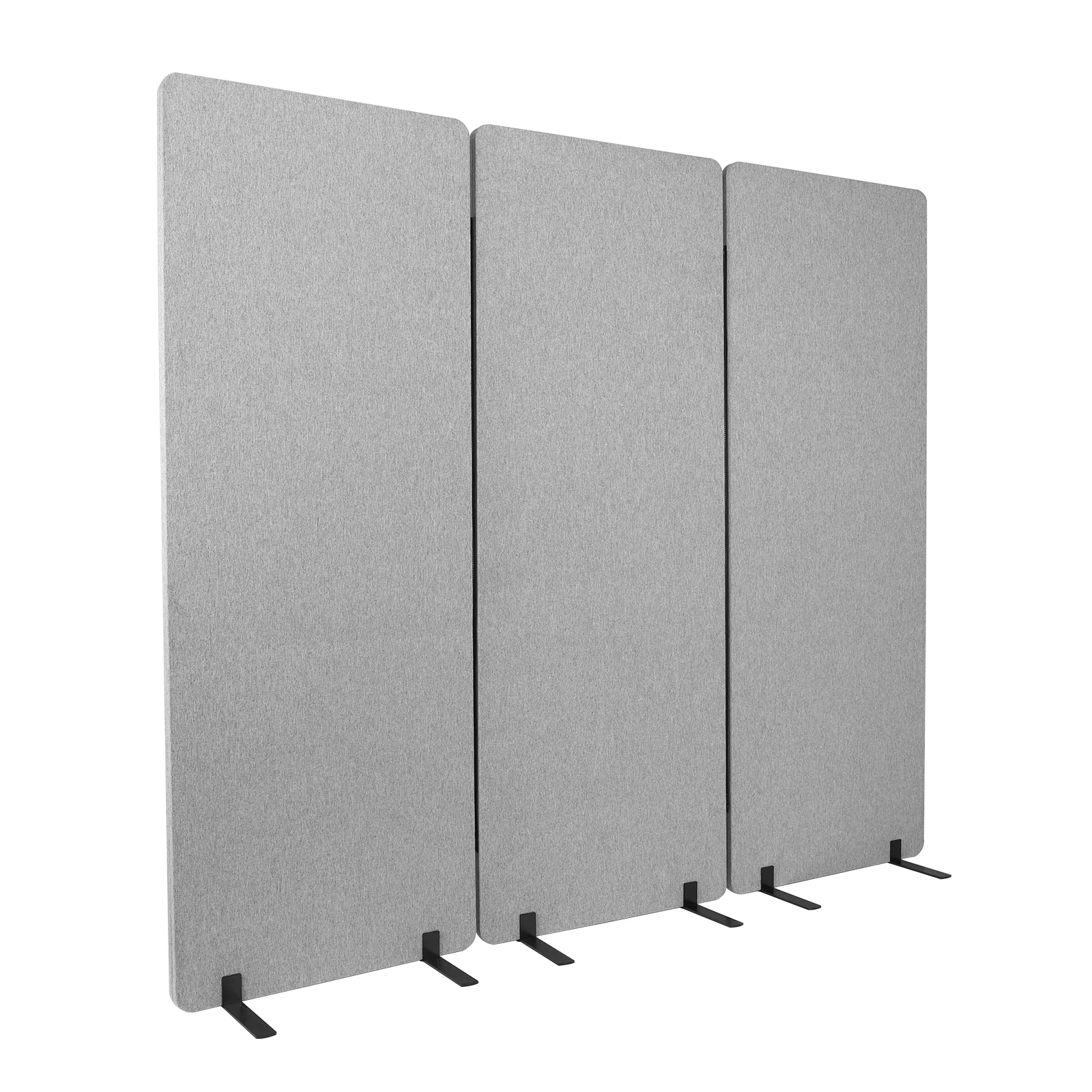 3 Panel Soundproof Privacy Panels for Dorm Studio Office (foothol Light Grey)