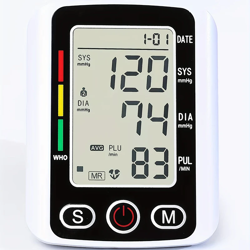 Blood Pressure Monitor Meter Digital Tonometer Upper Arm Automatic BP Pulse Medical Sphygmomanometer