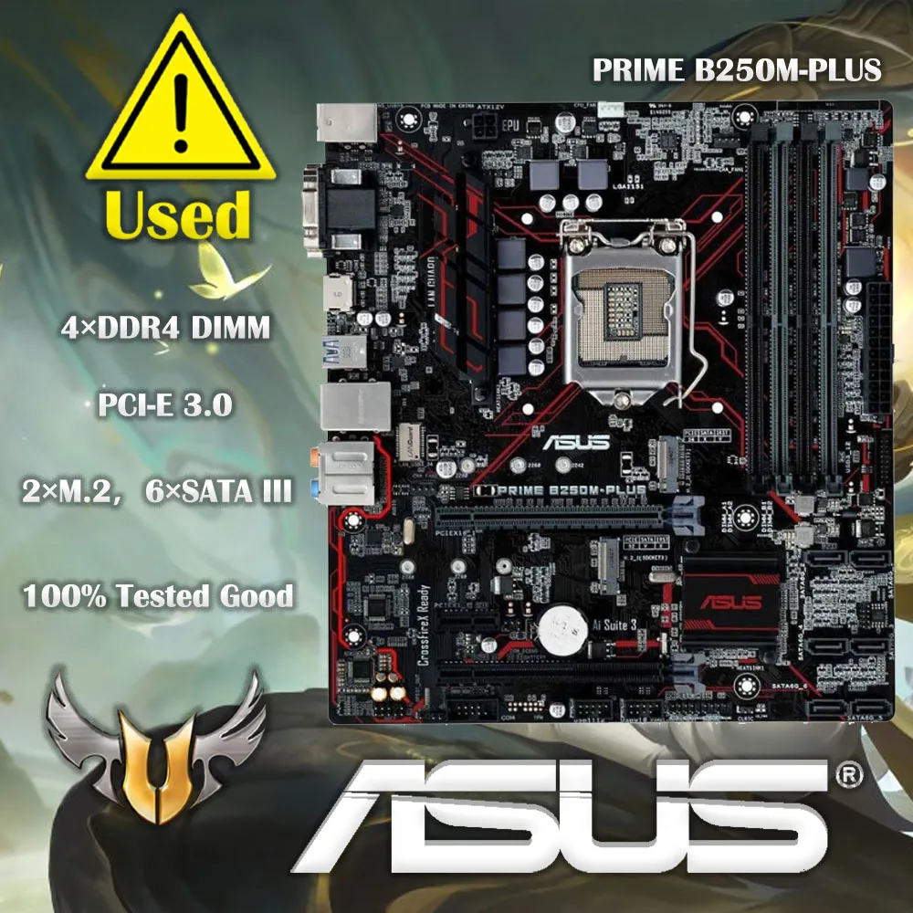 Asus PRIME B250M-PLUS orijinal masaüstü Intel B250 B250M DDR4 anakart LGA  1151 i7/i5/i3 USB3.0 SATA3 - AliExpress