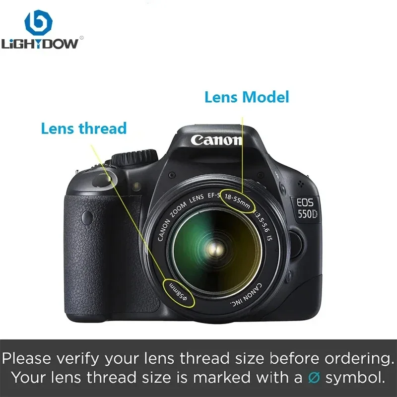 Camera Lens Filter Lightdow Ordinary CPL 49mm 52mm 55mm 58mm 62mm 67mm 72mm 77mm For Canon Nikon Sony Pentax Fuji