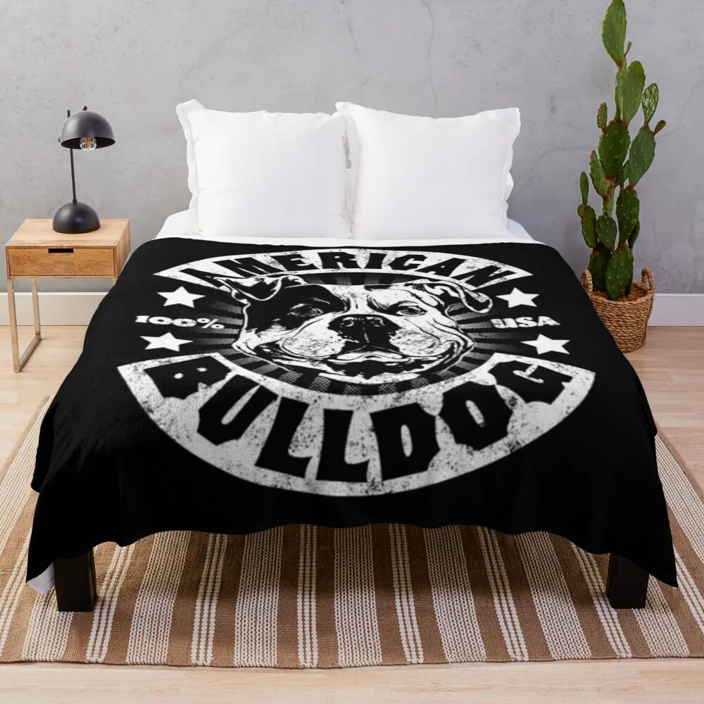 

American Bulldog Gift Throw Blanket cosplay anime Soft Blanket