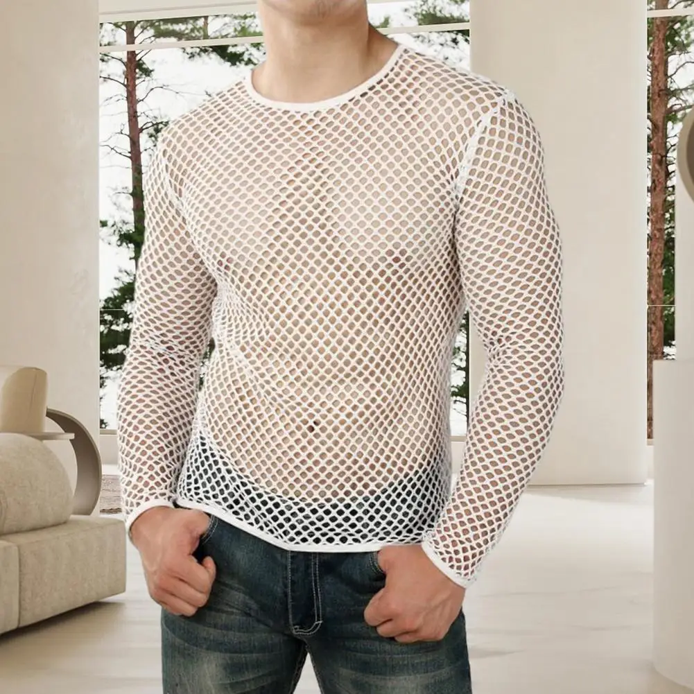white fishnet top short sleeve