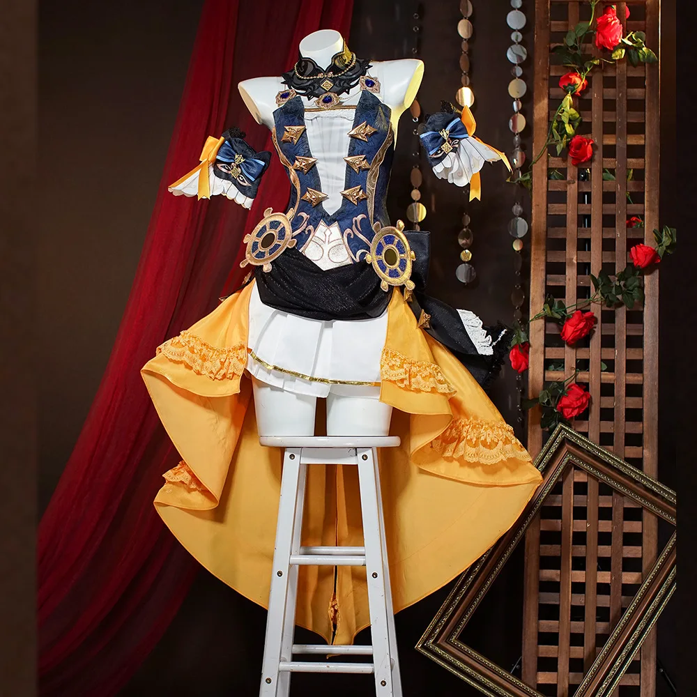Genshin Impact Navia Costume Cosplay Set Completo Con Cappello Cosplay Per Le Donne Vestito Uniforme Halloween Outfit Uniforme Navia Cosplay