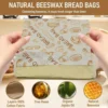 Reusable Homemade Bread Bags-Beeswax Bread Bags for Storing Bread Sandwiches Toast Snacks with Beeswax Fabric Lining 12x17in 2