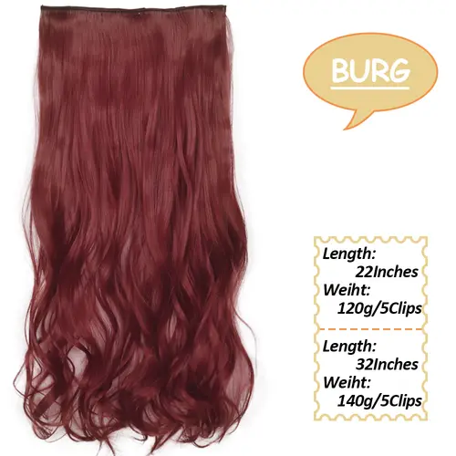 NICESY Synthetic Long Wavy 5 Clips Hair Extensions 22Inch/32Inch Clip On Hair Extensions High Tempreture Fake For Women - Image 31