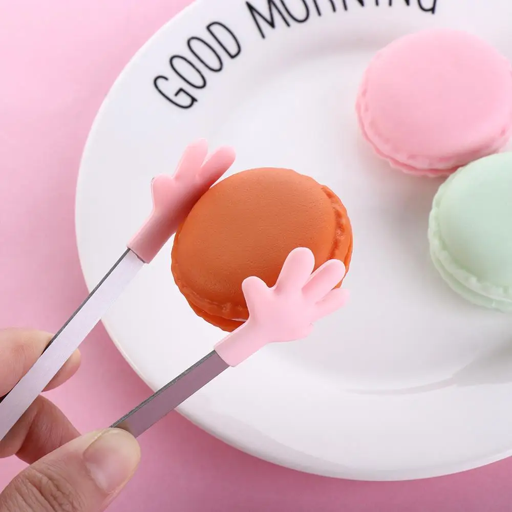 Silicone BBQ Grilling Tong Kitchen Cooking Salad Bread Serving Tong Non-Stick Barbecue Clip Clamp Stainless Steel Kitchen Gadget