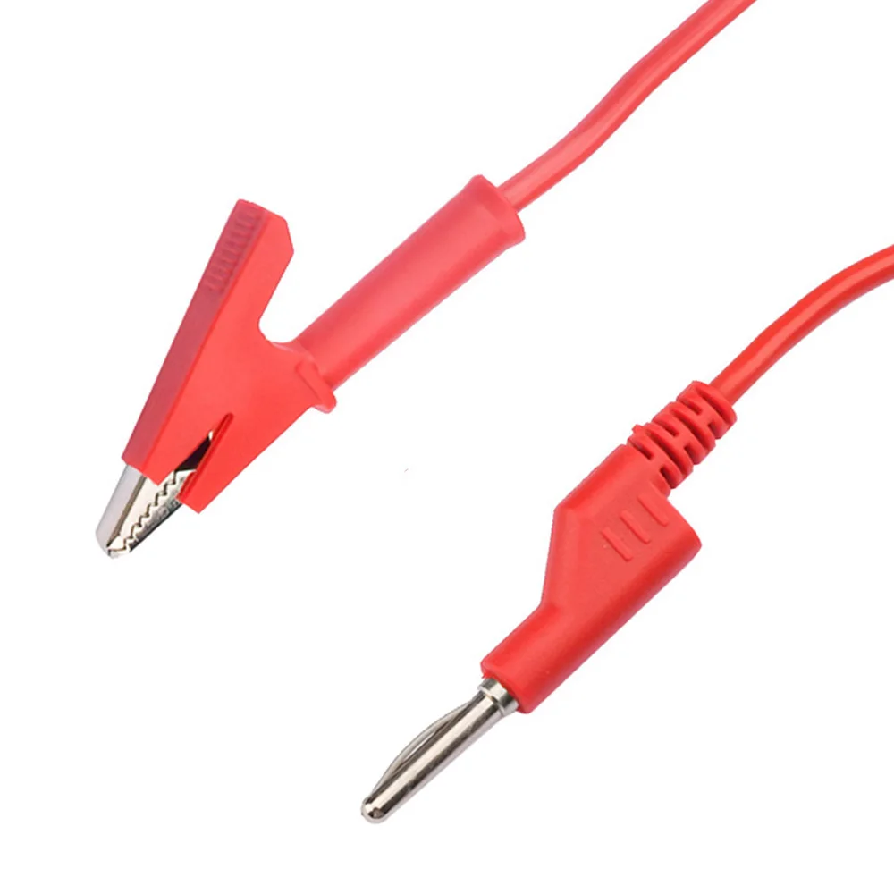 Dual Ended Crocodile Alligator Clips Test Connection Cable 8-12A Wire Cable with Insulation Clips 4mm Banana Plug 1m Test Leads multimeter test leads kits