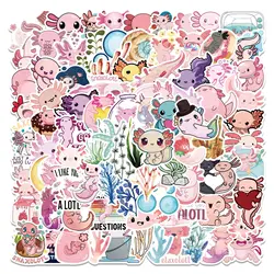 Lot de 10, 30, 50 ou 100 pièces d'autocollants mignons et créatifs en forme de Graffiti, dessin animé, animal de compagnie, salamandre, Axolotl, jouets pour enfants, Diy bricolage 