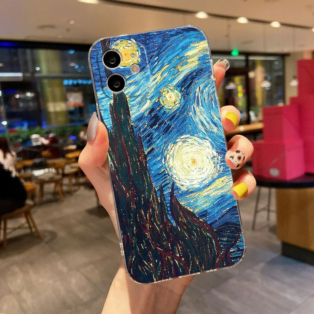 Van Gogh Artistic Phone Case - Cafe Terrace & Starry Night Design