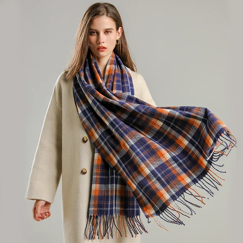 Luxury Winter Cashmere Scarf Fashion Plaid Scarves Women Men Classic  Checkked Warm Neck Knitt Shawl Unisex Tassel Muffler Mujer - Scarf -  AliExpress