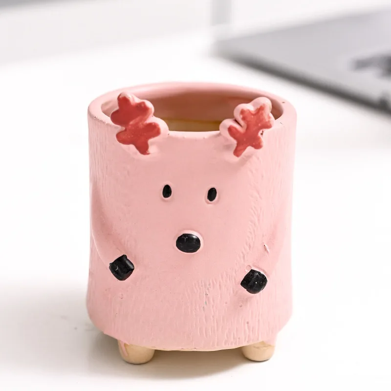 

Cute Flower Pots Cartoon Animal Ceramic Flowerpot Garden Accessories Meat Plant Indoor Home Flowerpot Breeding Station