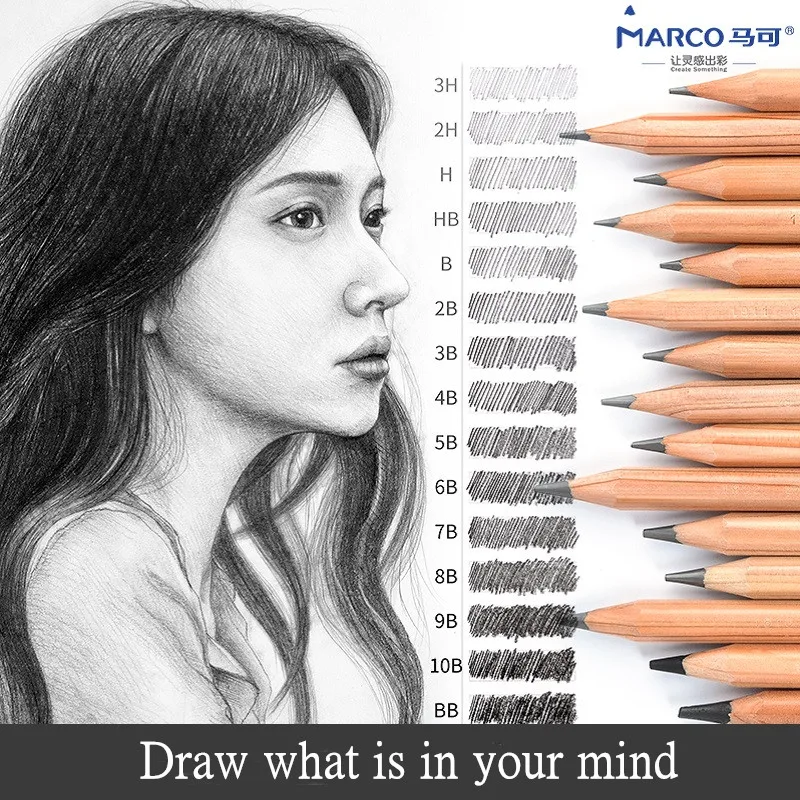 Beginner set sketching pencils professional art painting log charcoal pencil Matte soft medium hard art pencils graphite alot