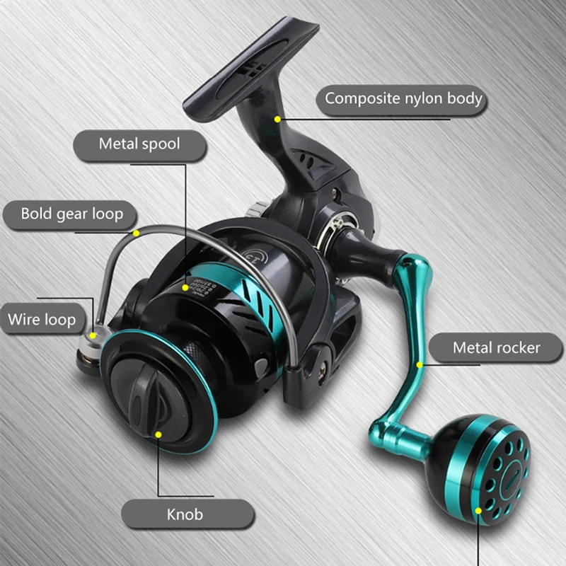 Spinning Fishing Wheel DK 1000-7000 Series 5.2:1 Gear Ratio Left/Right Interchangeable Aluminum Alloy Spool Fishing Reel spinning fishing reels,fishing reels