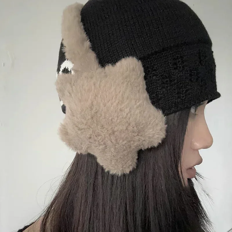Star Fluffy Ear Muffs Earplugs Cold Protection Woman Ear Cover Solid Plush Earmuffs Warm Headphones Girl Accessories Gifts warm earmuffs fur earmuffs